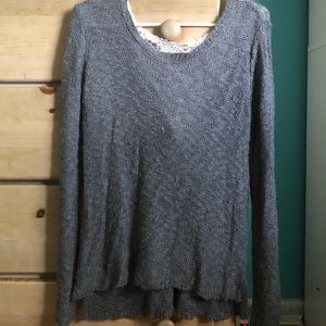 Grey lace sweater